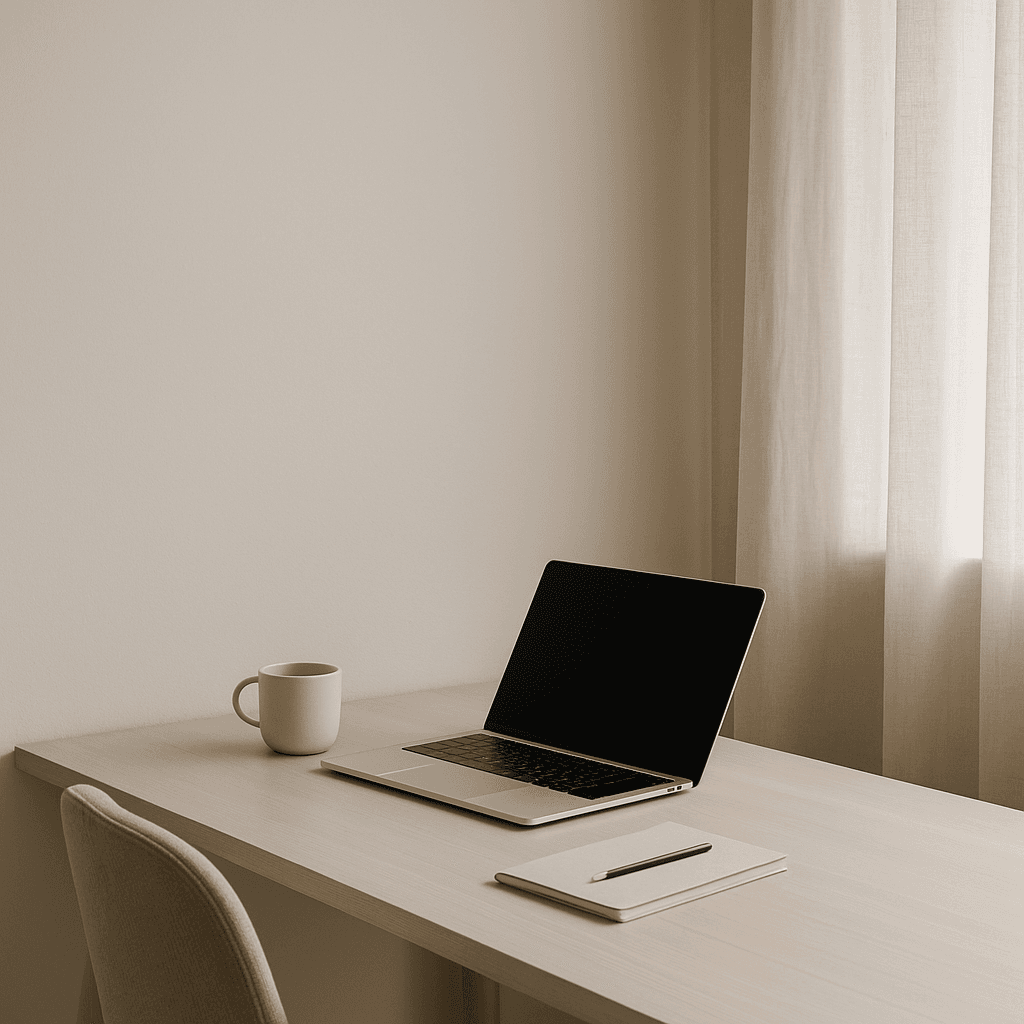 Bureau zen, Ambiance minimaliste / slow work 